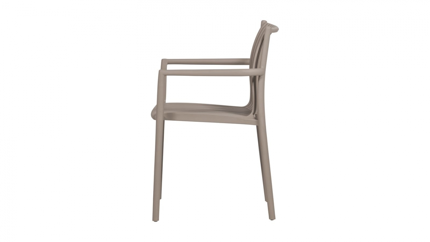 Lot de 2 chaises de jardin à lattes empilable sable - Easy going Lot de 2 chaises de jardin à lattes empilable sable - Easy going