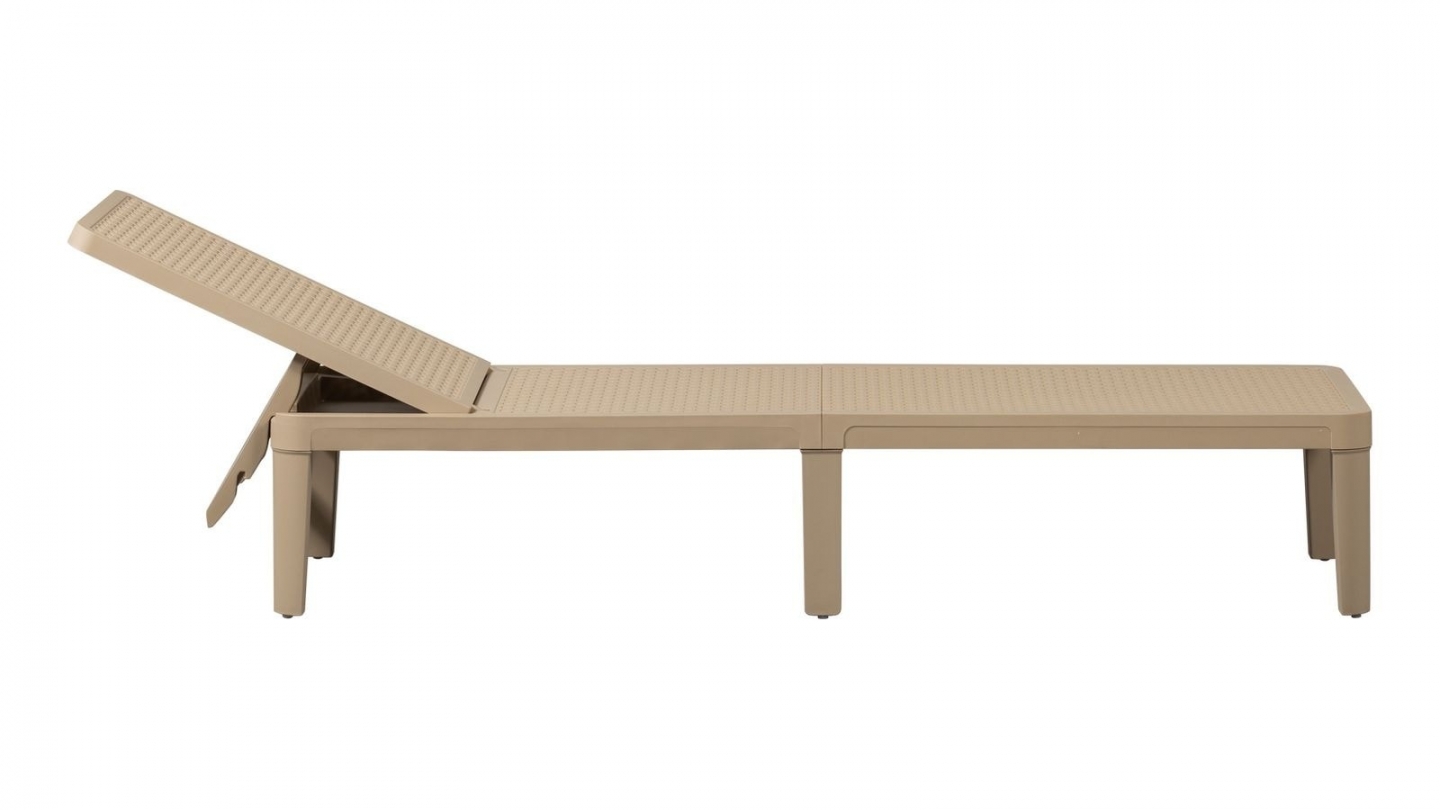 Chaise longue de jardin réglable sable - Jinte Chaise longue de jardin réglable sable - Jinte