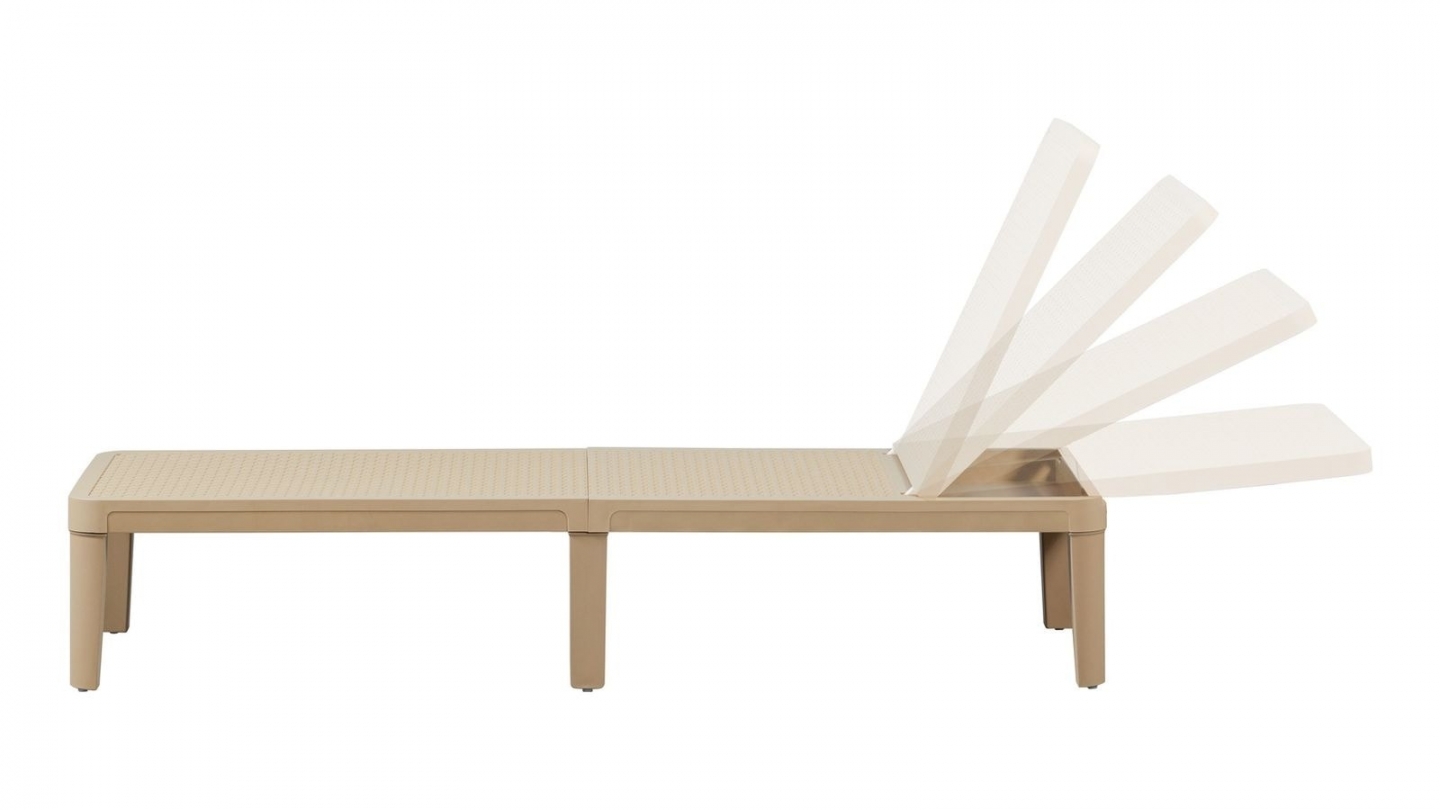 Chaise longue de jardin réglable sable - Jinte Chaise longue de jardin réglable sable - Jinte