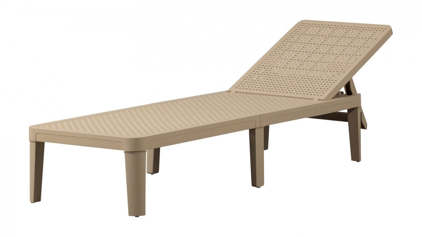 Chaise longue de jardin réglable sable - Jinte Chaise longue de jardin réglable sable - Jinte