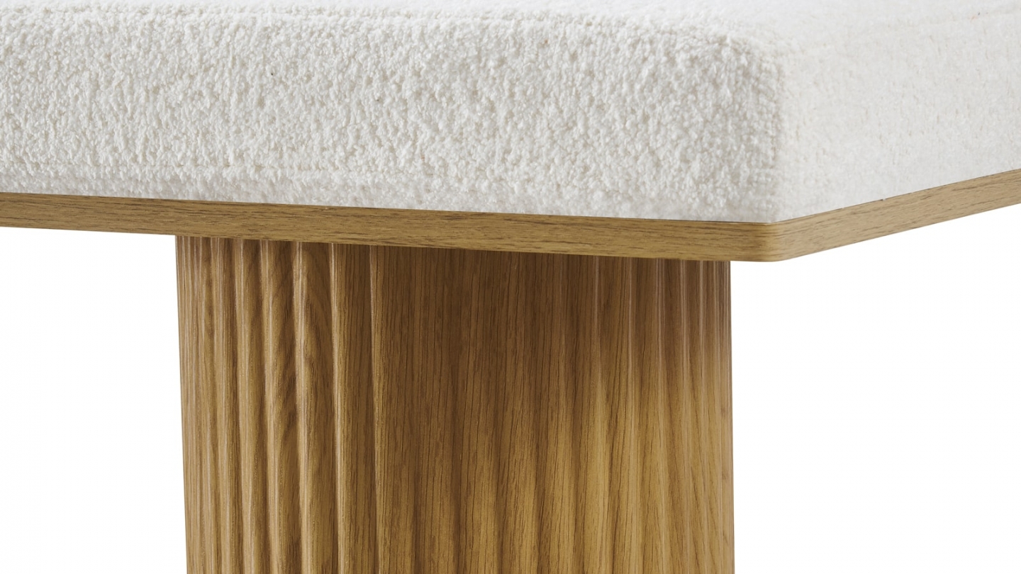 Banc en tissu bouclé beige - Mahe Banc en tissu bouclé beige - Mahe