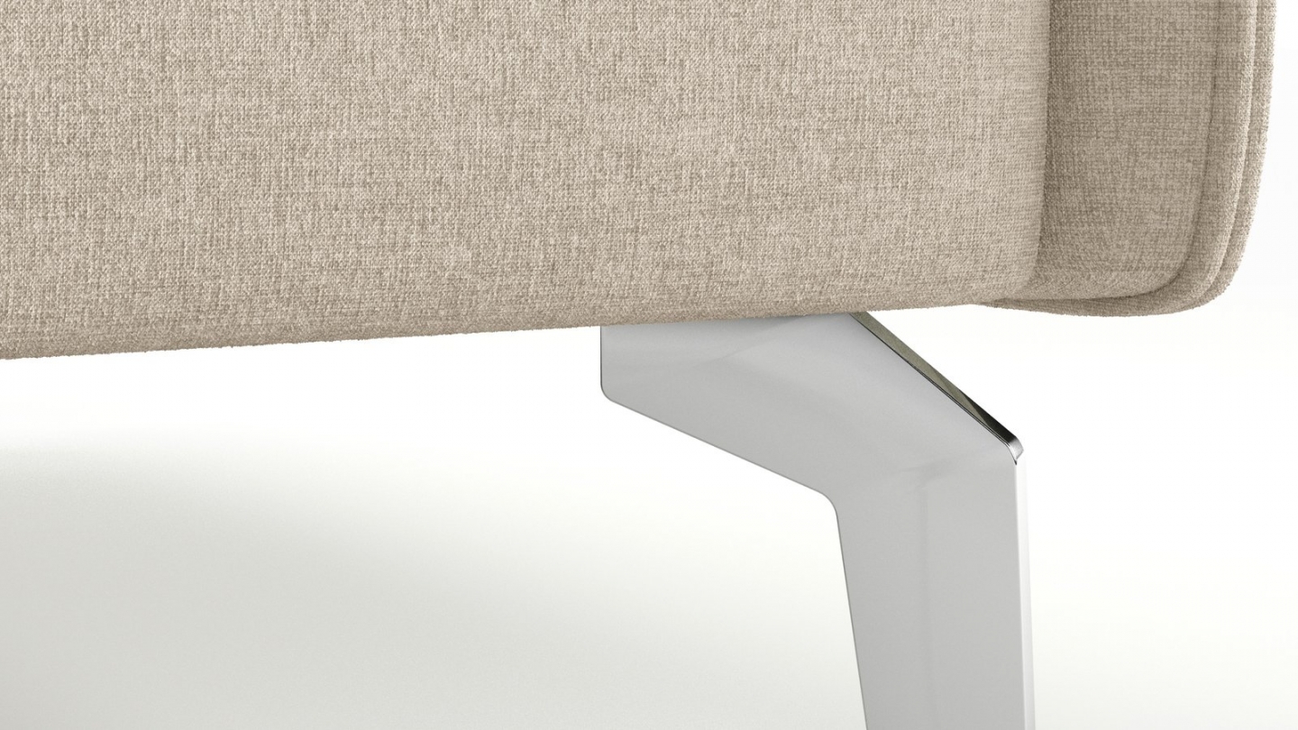 Canapé droit convertible 3 places en tissu chenille beige - ouverture express - Astoria Canapé droit convertible 3 places en tissu chenille beige - ouverture express - Astoria