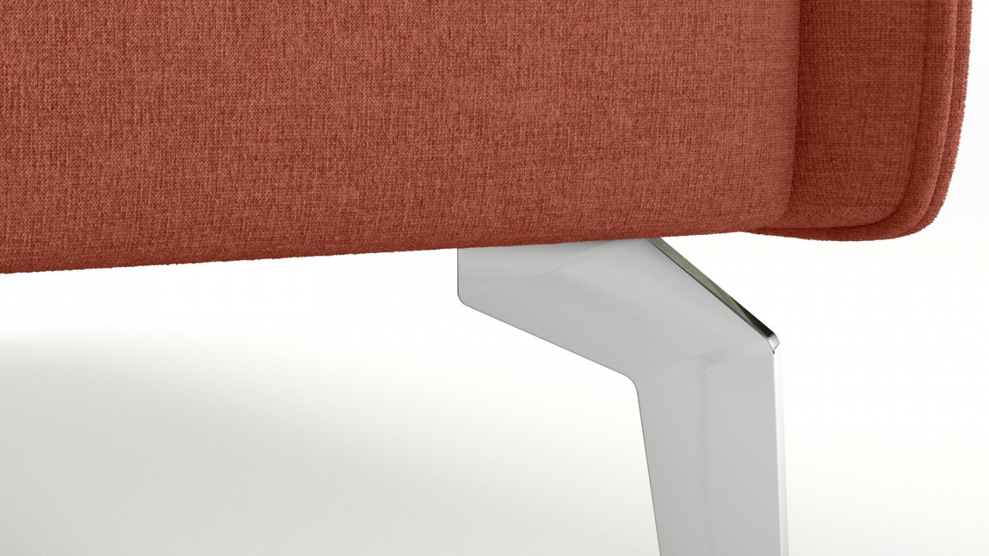 Canapé droit convertible 3 places en tissu chenille terracotta - ouverture express - Astoria Canapé droit convertible 3 places en tissu chenille terracotta - ouverture express - Astoria