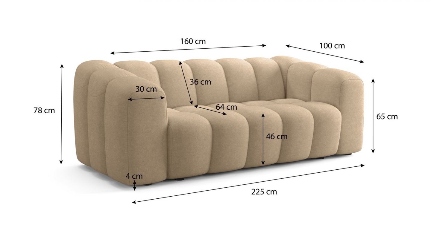 Canapé capitonné convertible 3 places en tissu chenille taupe - ouverture express - Belleville Canapé capitonné convertible 3 places en tissu chenille taupe - ouverture express - Belleville