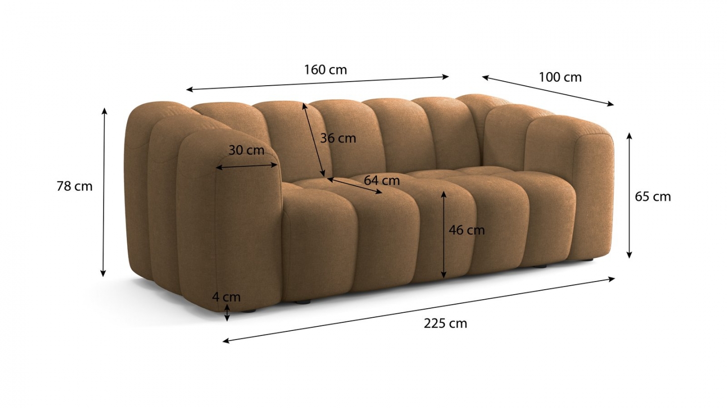Canapé capitonné convertible 3 places en tissu chenille moka - ouverture express - Belleville Canapé capitonné convertible 3 places en tissu chenille moka - ouverture express - Belleville