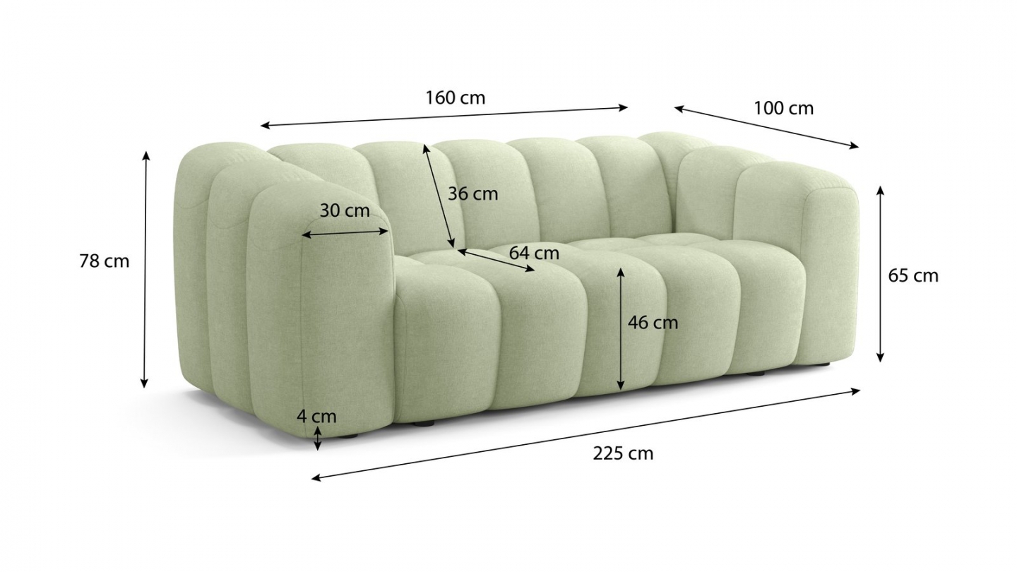 Canapé capitonné convertible 3 places en tissu chenille vert sauge - ouverture express - Belleville Canapé capitonné convertible 3 places en tissu chenille vert sauge - ouverture express - Belleville