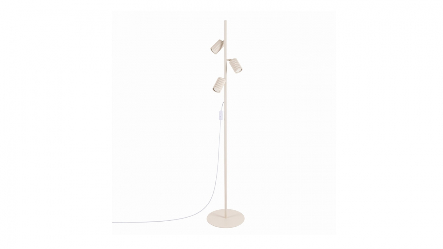 Lampadaire en aluminium beige 155 cm 3 lumières - Karbon Lampadaire en aluminium beige 155 cm 3 lumières - Karbon