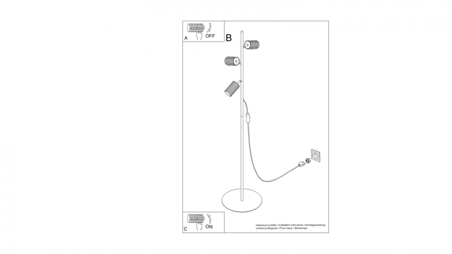 Lampadaire en aluminium terracotta 155 cm 3 lumières - Karbon Lampadaire en aluminium terracotta 155 cm 3 lumières - Karbon