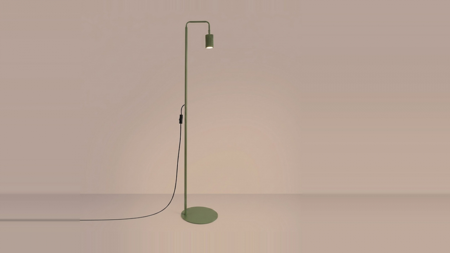 Lampadaire en aluminium vert olive 160 cm - Karbon Lampadaire en aluminium vert olive 160 cm - Karbon