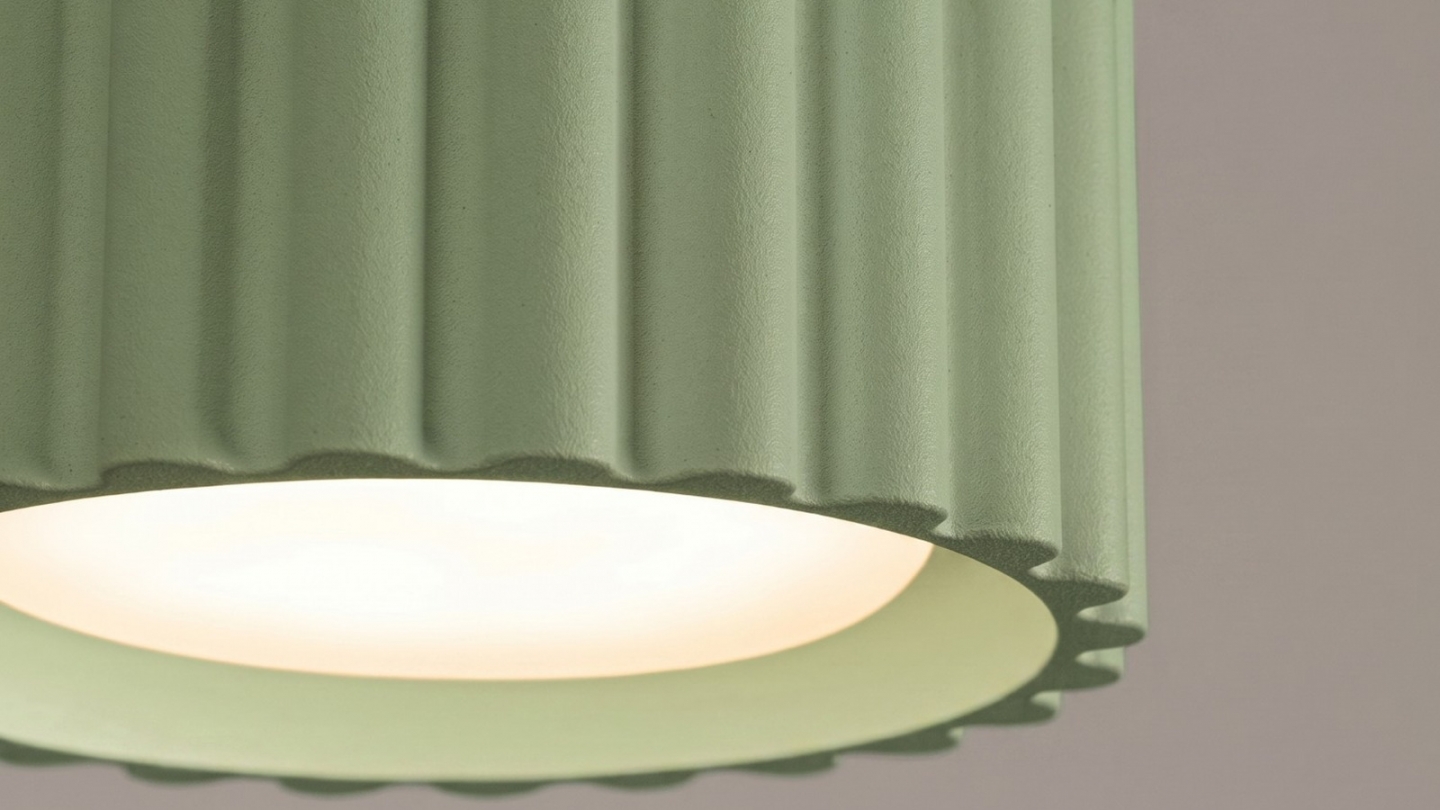 Plafonnier cannelé vert sauge - Aura Plafonnier cannelé vert sauge - Aura