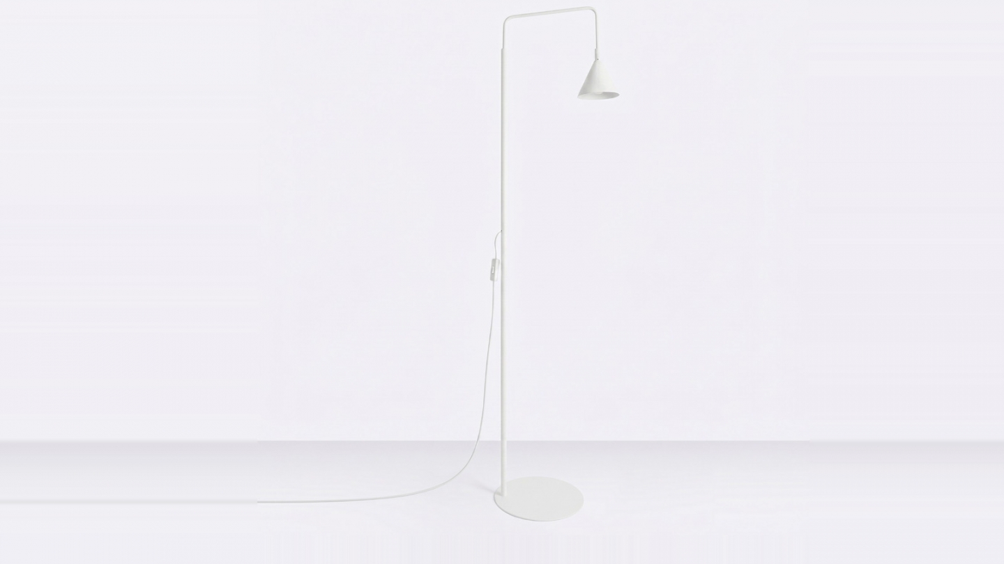 Lampadaire en métal blanc 165 cm - Nox Lampadaire en métal blanc 165 cm - Nox