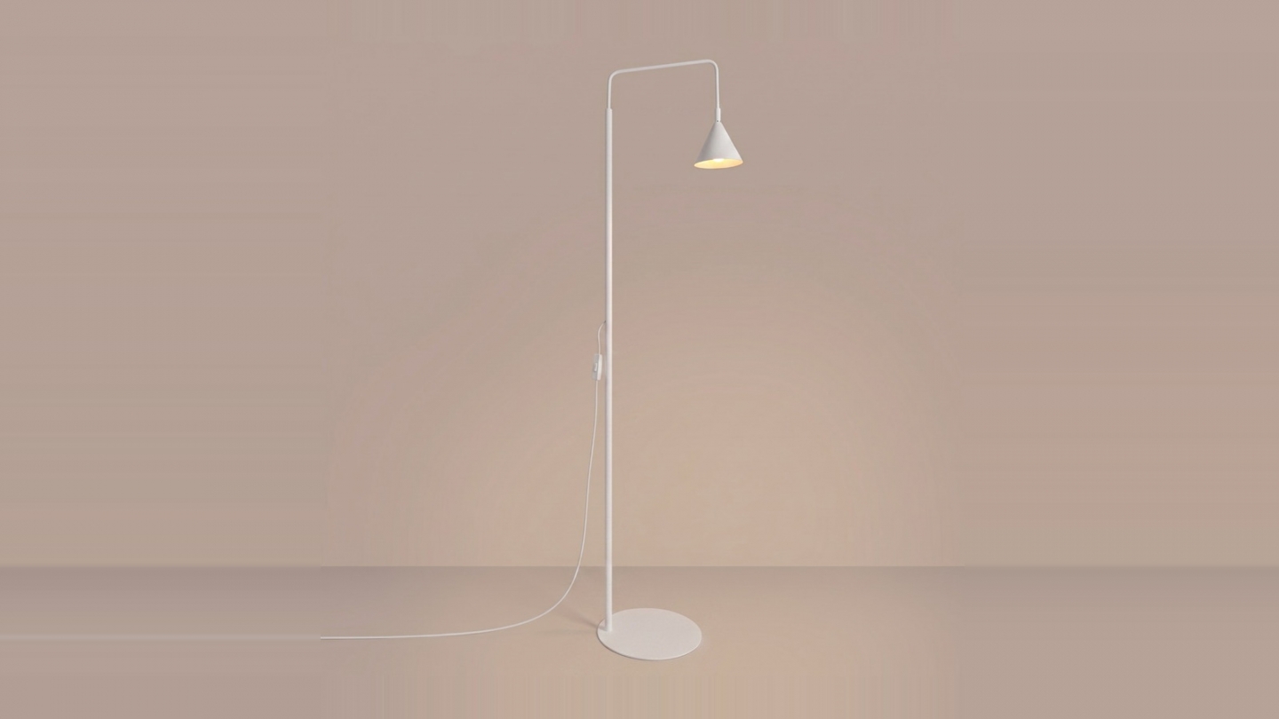 Lampadaire en métal blanc 165 cm - Nox Lampadaire en métal blanc 165 cm - Nox
