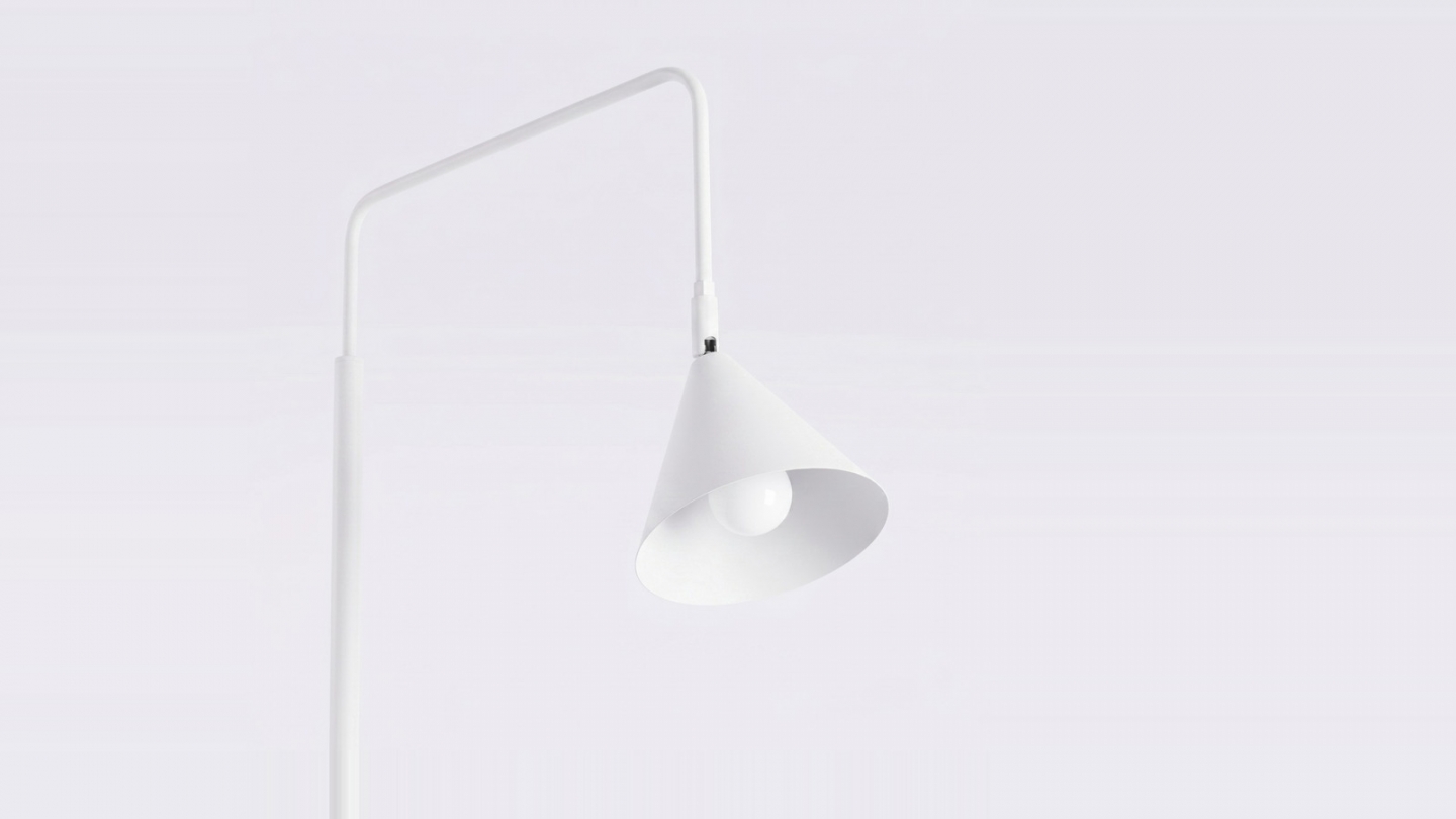Lampadaire en métal blanc 165 cm - Nox Lampadaire en métal blanc 165 cm - Nox