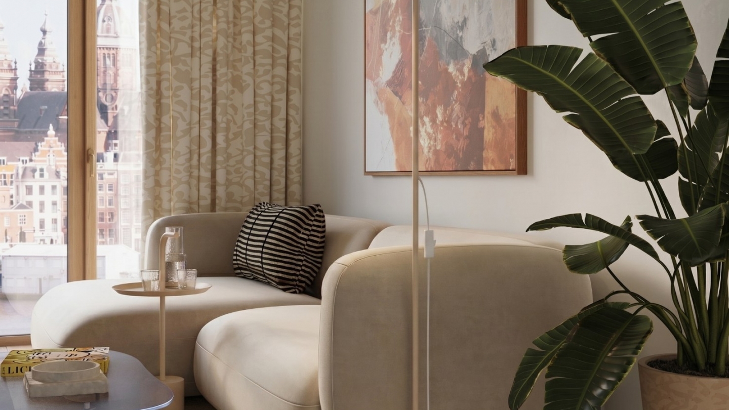 Lampadaire en métal beige 165 cm - Nox Lampadaire en métal beige 165 cm - Nox
