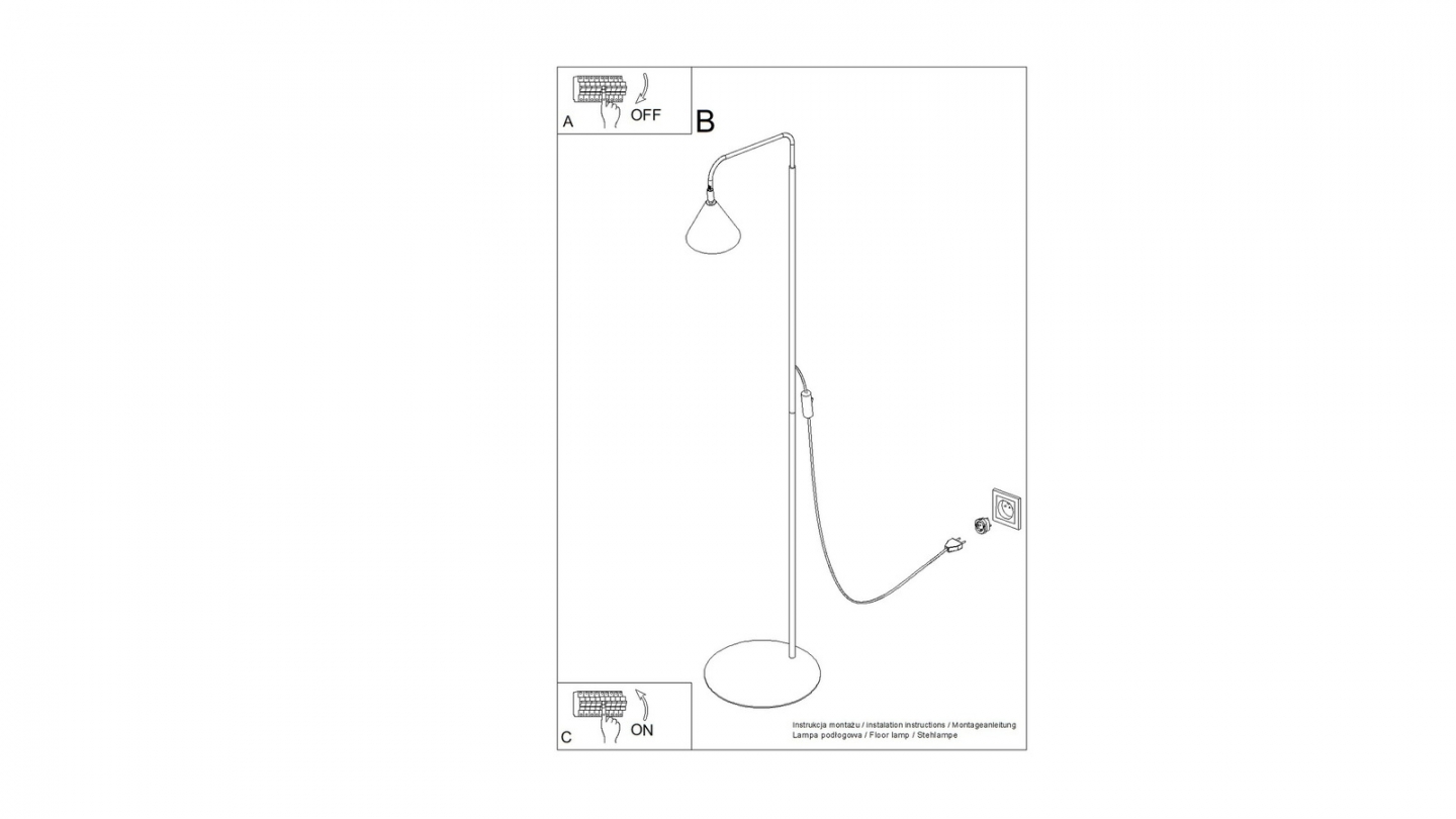 Lampadaire en métal vert olive 165 cm - Nox Lampadaire en métal vert olive 165 cm - Nox