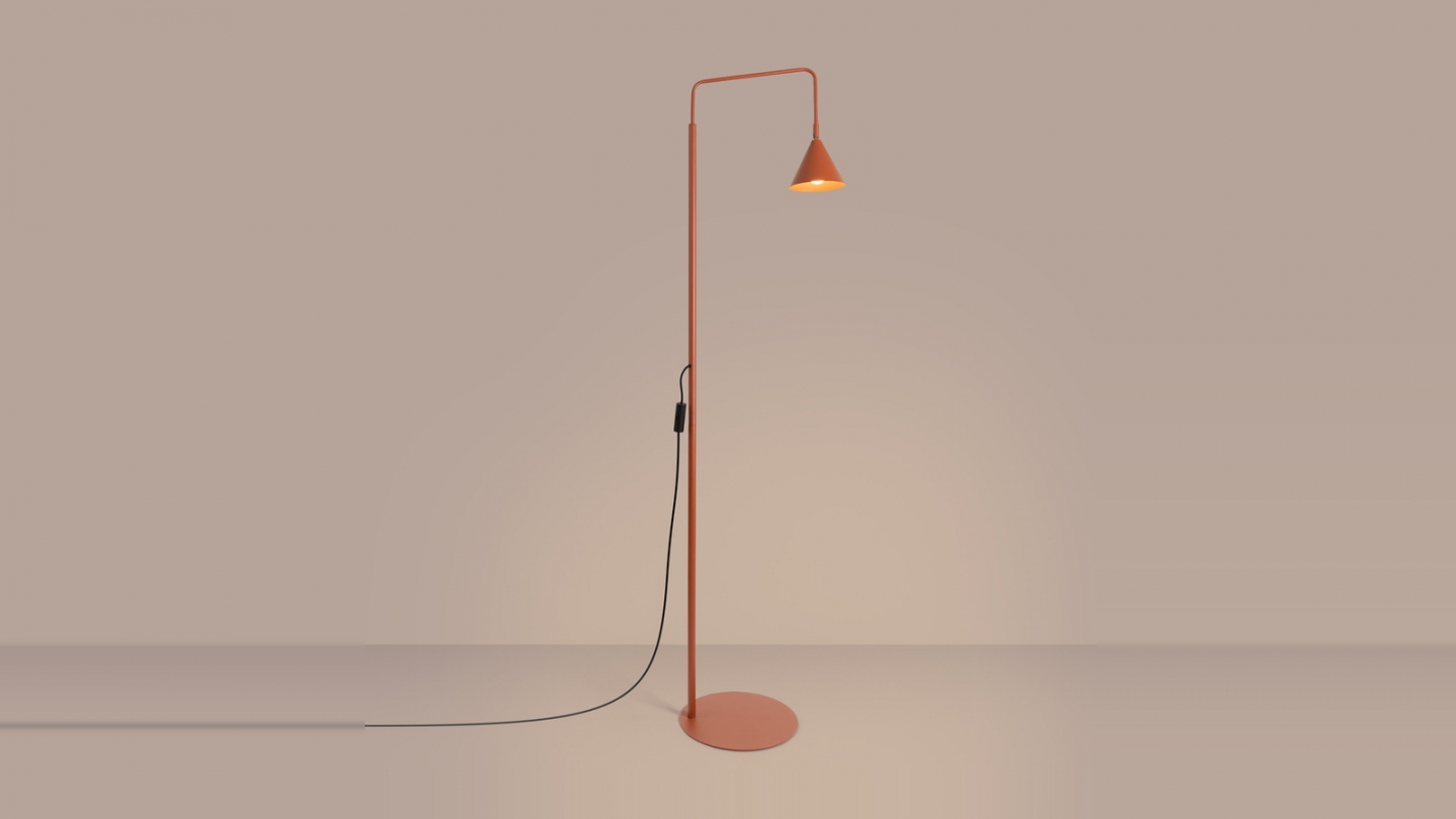 Lampadaire en métal terracotta 165 cm - Nox Lampadaire en métal terracotta 165 cm - Nox