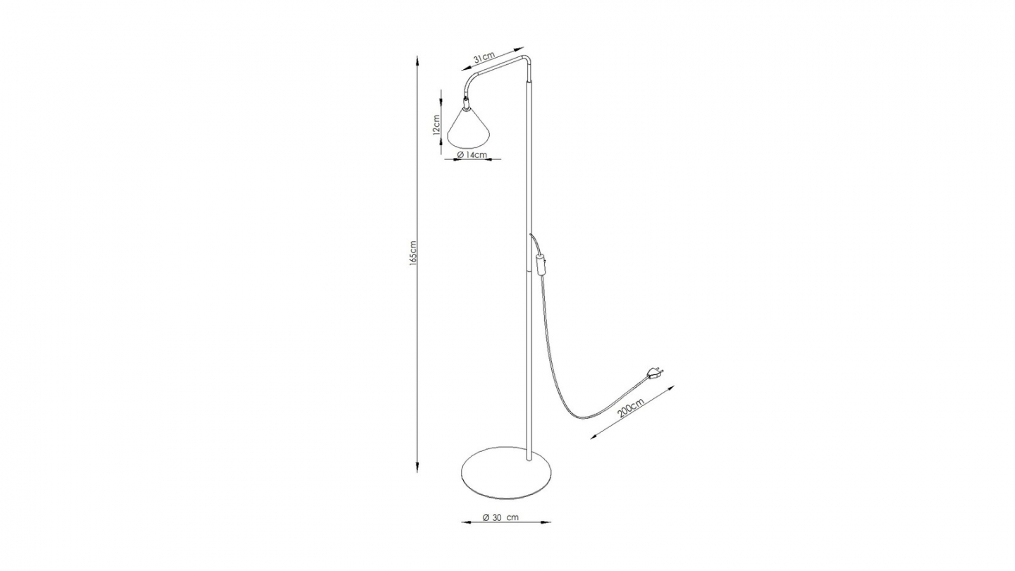 Lampadaire en métal terracotta 165 cm - Nox Lampadaire en métal terracotta 165 cm - Nox