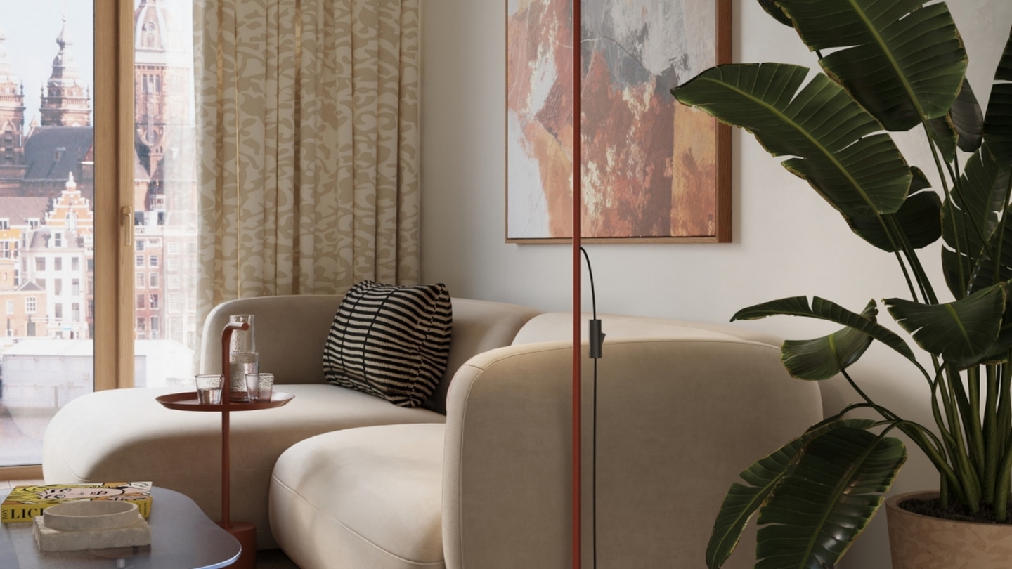 Lampadaire en métal terracotta 165 cm - Nox Lampadaire en métal terracotta 165 cm - Nox