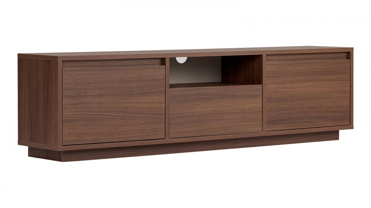 Meuble TV 3 portes 1 niche effet noyer 160 cm - Havia Meuble TV 3 portes 1 niche effet noyer 160 cm - Havia
