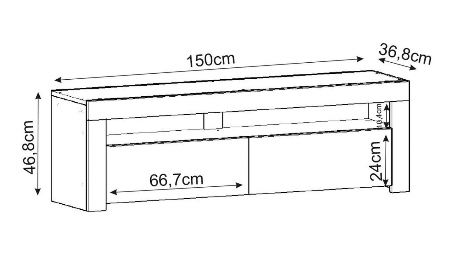 Meuble TV LED 2 portes 1 niche effet noyer 150 cm - Aveiro Meuble TV LED 2 portes 1 niche effet noyer 150 cm - Aveiro