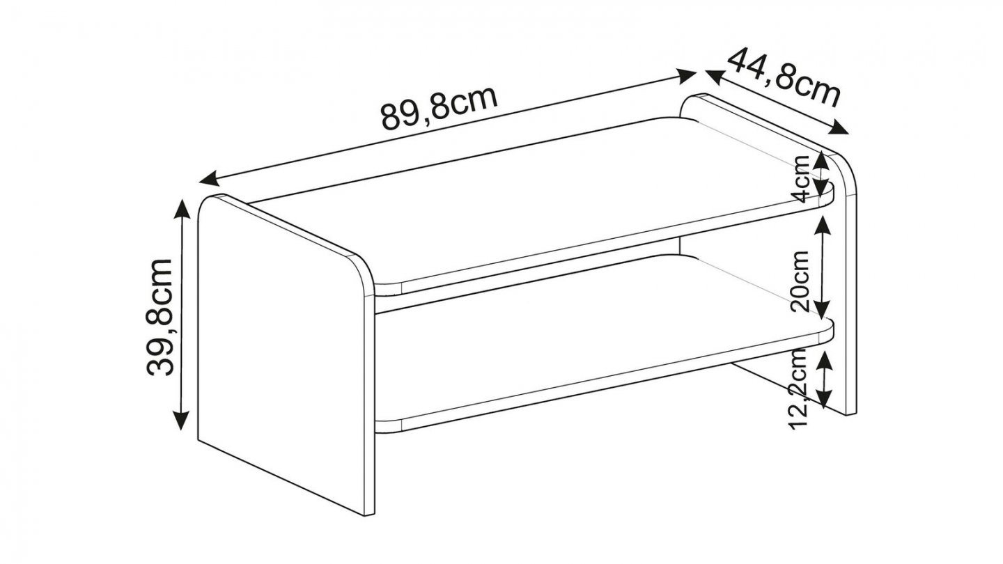Table basse 1 niche effet travertin et noyer 89,8 cm - Cielo Table basse 1 niche effet travertin et noyer 89,8 cm - Cielo