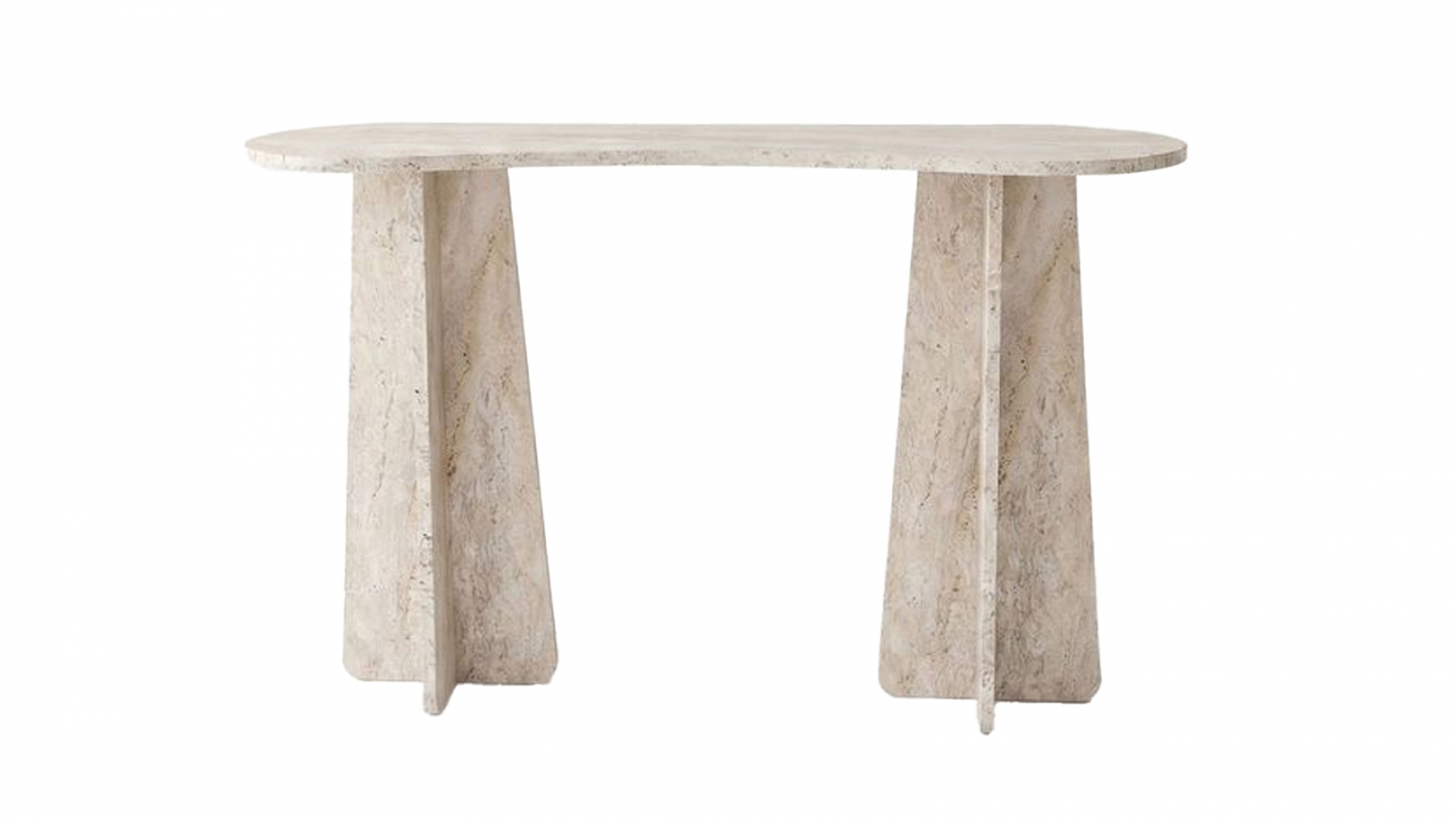 Console effet travertin 120 cm - Elina Console effet travertin 120 cm - Elina