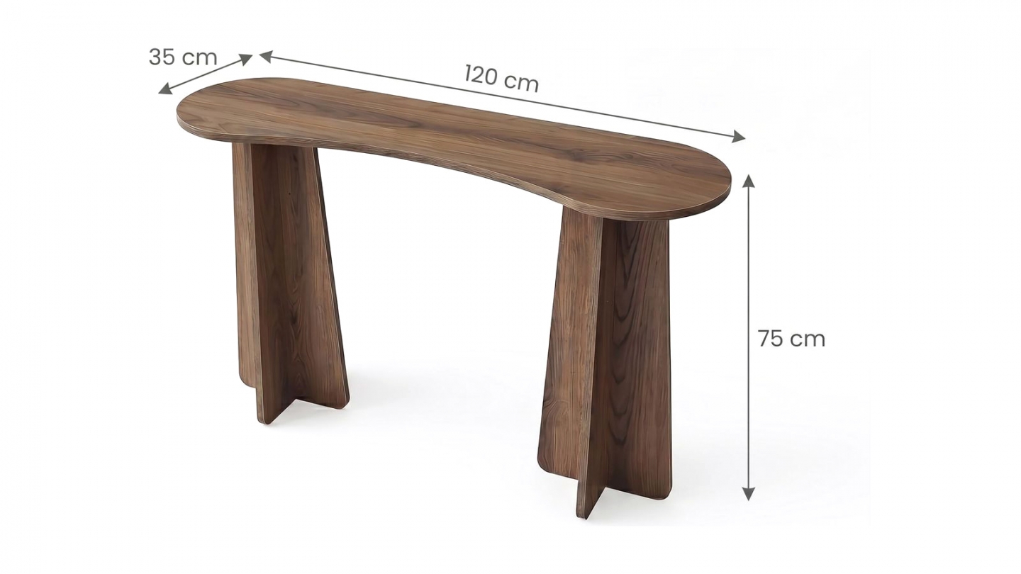 Console effet noyer 120 cm - Elina Console effet noyer 120 cm - Elina