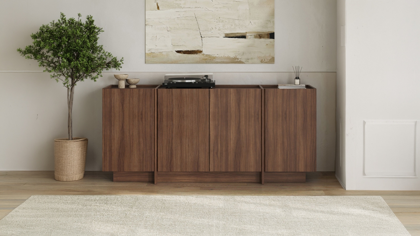 Buffet 4 portes effet noyer 180 cm - Amado Buffet 4 portes effet noyer 180 cm - Amado