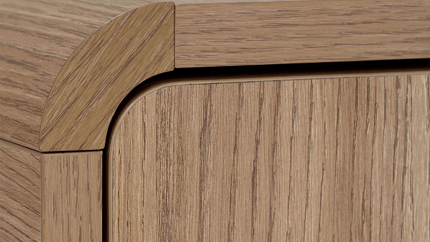 Meuble TV 2 portes 2 niches effet chêne 180 cm - Marno Meuble TV 2 portes 2 niches effet chêne 180 cm - Marno