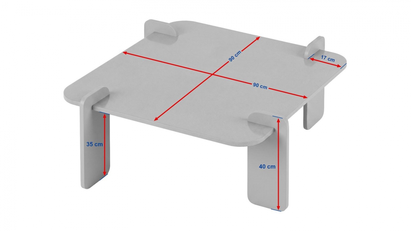 Table basse carrée effet travertin et noyer 117 cm - Joria Table basse carrée effet travertin et noyer 117 cm - Joria