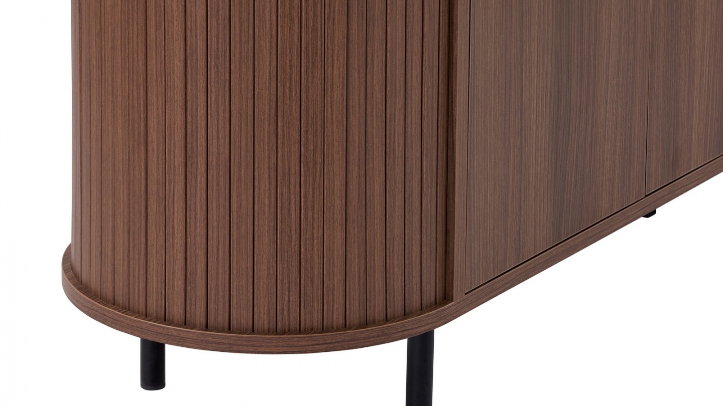 Buffet 4 portes effet noyer 180 cm - Piera Buffet 4 portes effet noyer 180 cm - Piera