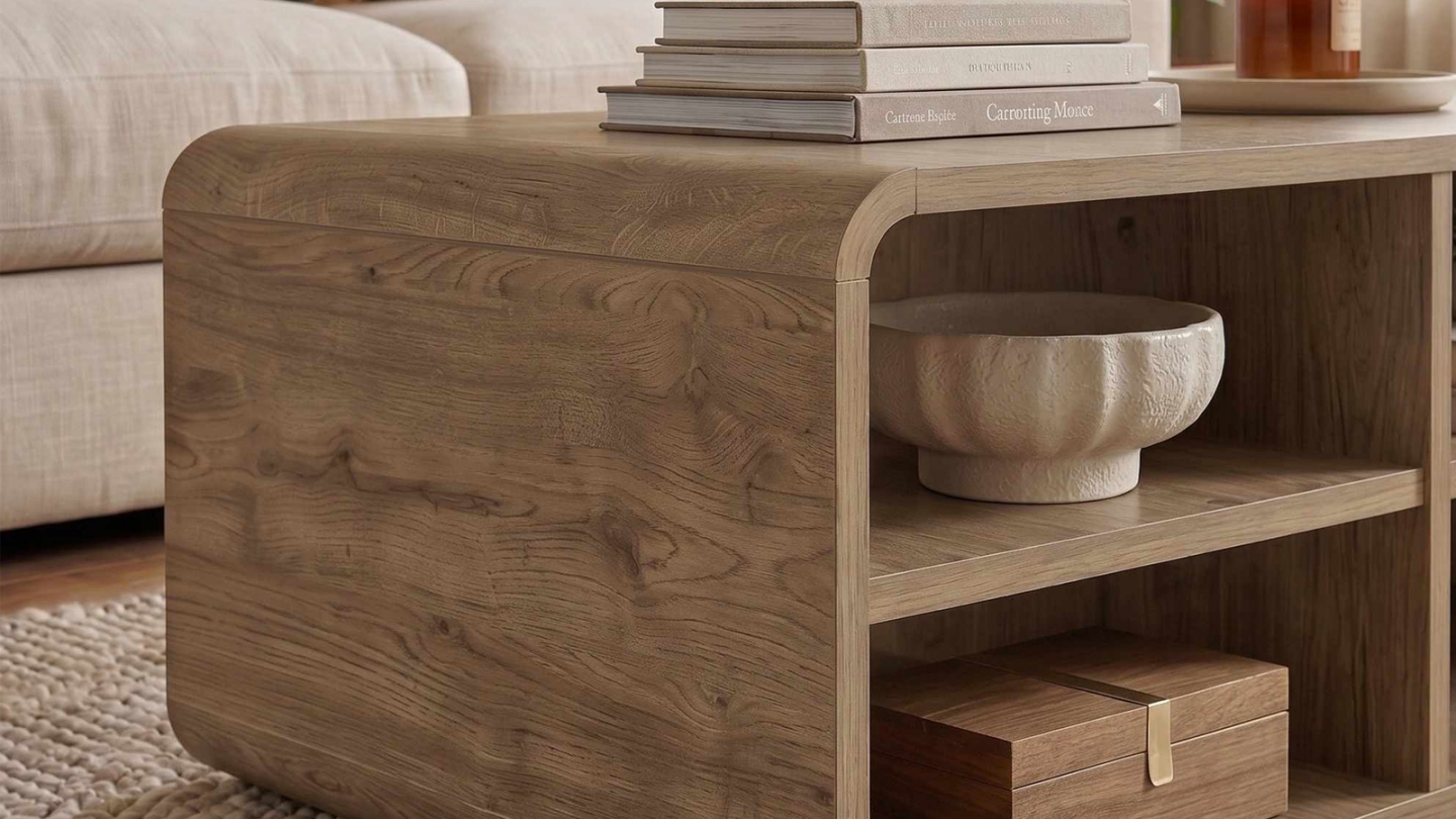 Table basse 4 niches naturel 80,3 cm - Grina Table basse 4 niches naturel 80,3 cm - Grina