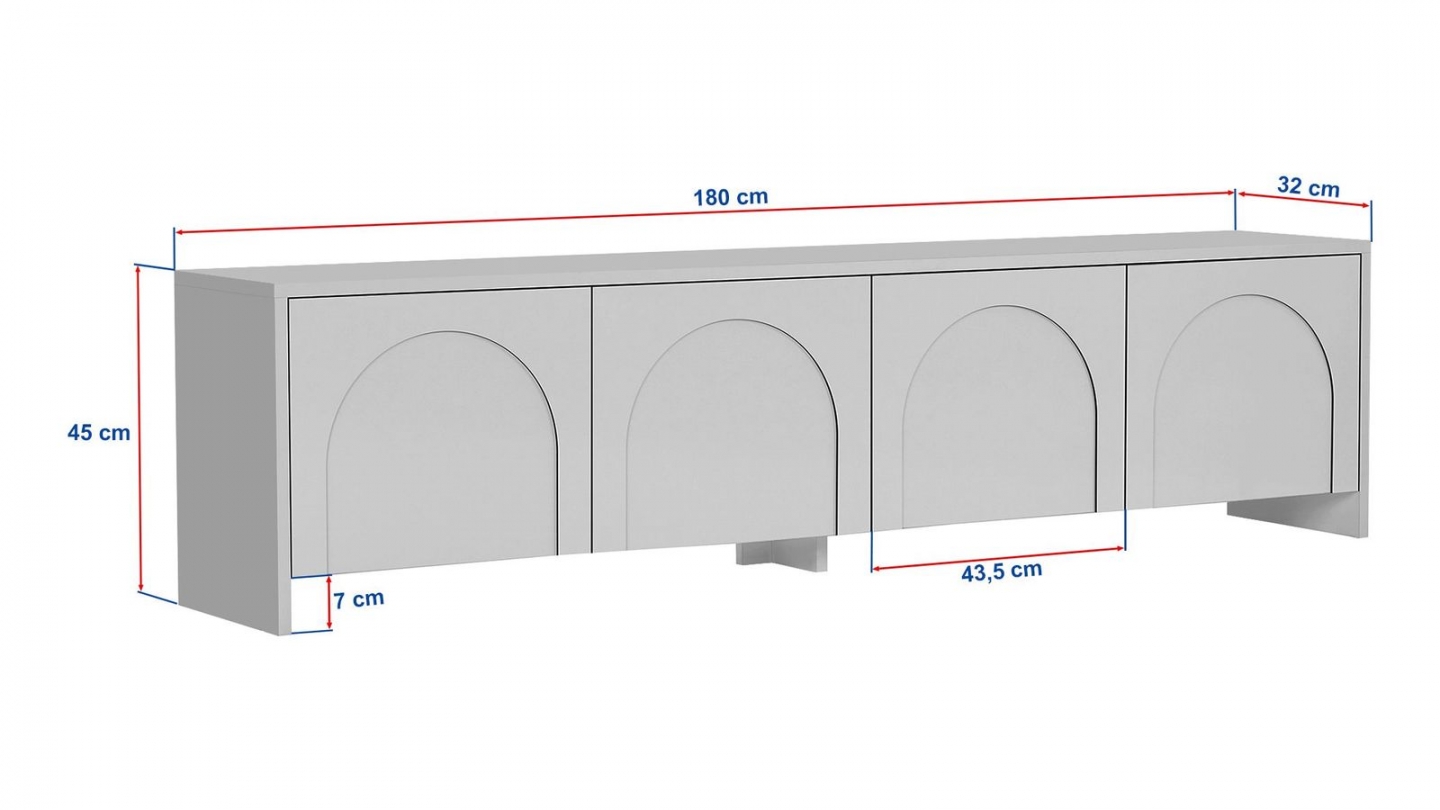 Meuble TV 4 portes crème 180 cm - Vela Meuble TV 4 portes crème 180 cm - Vela