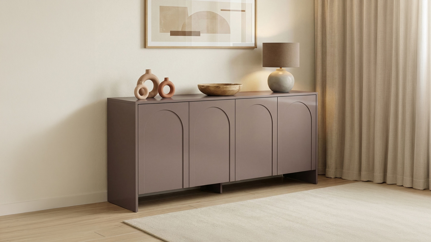 Buffet 4 portes taupe 180 cm - Tiva Buffet 4 portes taupe 180 cm - Tiva