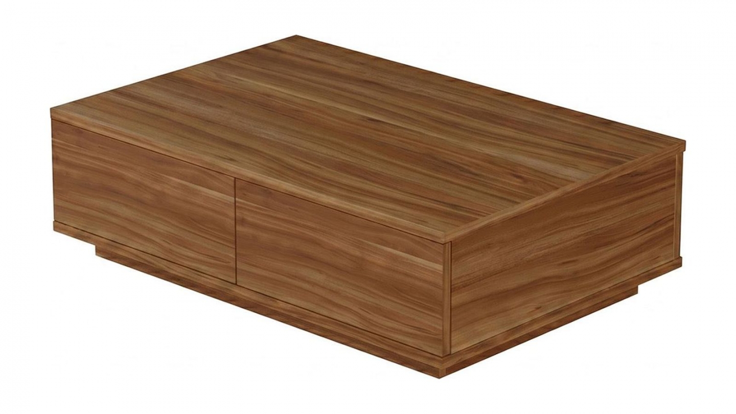 Table basse 2 portes effet noyer 90 cm - Vona Table basse 2 portes effet noyer 90 cm - Vona