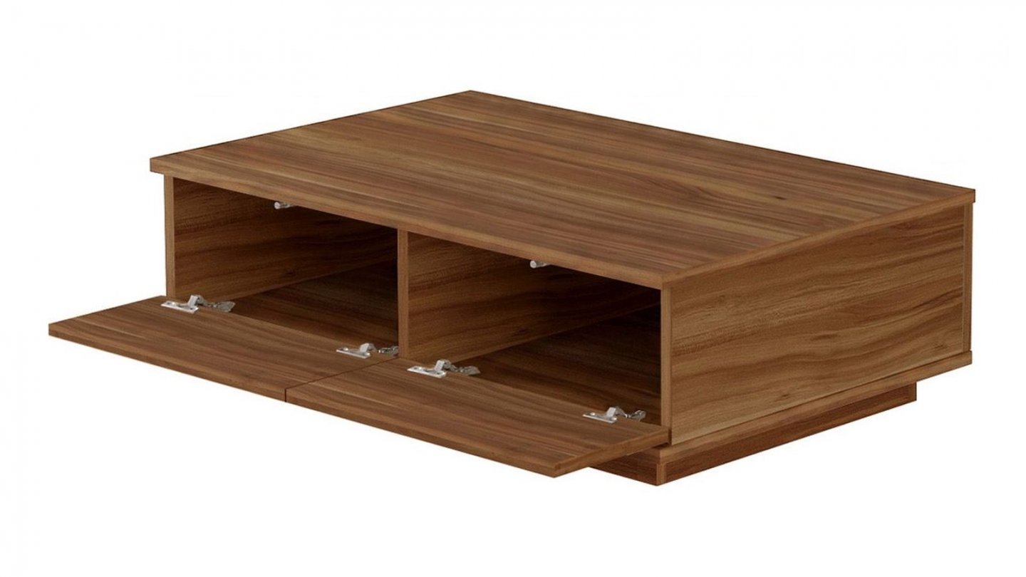 Table basse 2 portes effet noyer 90 cm - Vona Table basse 2 portes effet noyer 90 cm - Vona