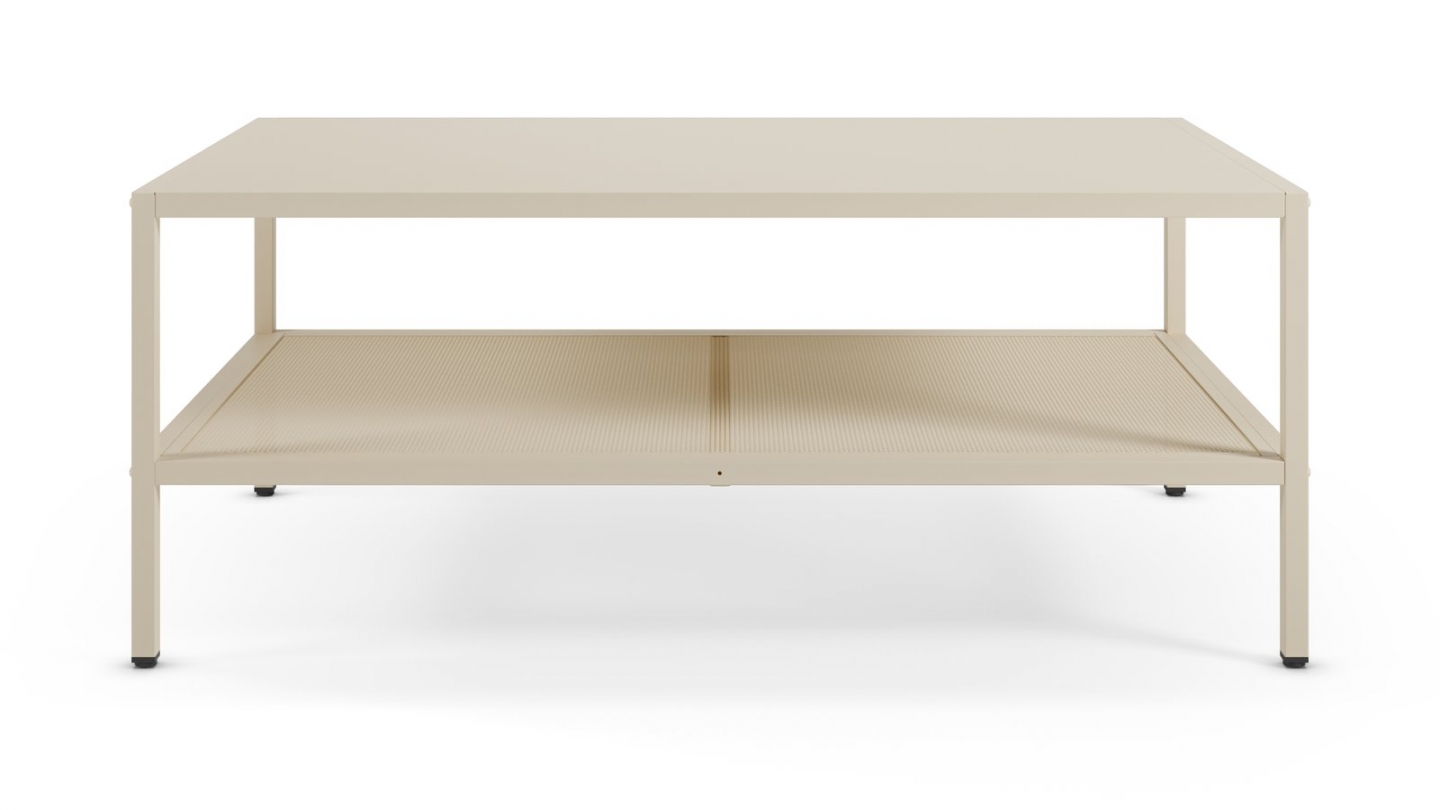 Table basse en métal beige clair 100 x 60 cm - Ysia Table basse en métal beige clair 100 x 60 cm - Ysia