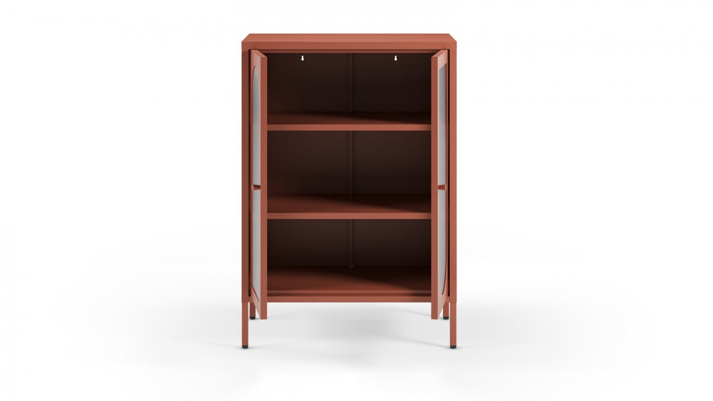 Buffet 2 portes en métal terracotta 70 cm - Ysia Buffet 2 portes en métal terracotta 70 cm - Ysia