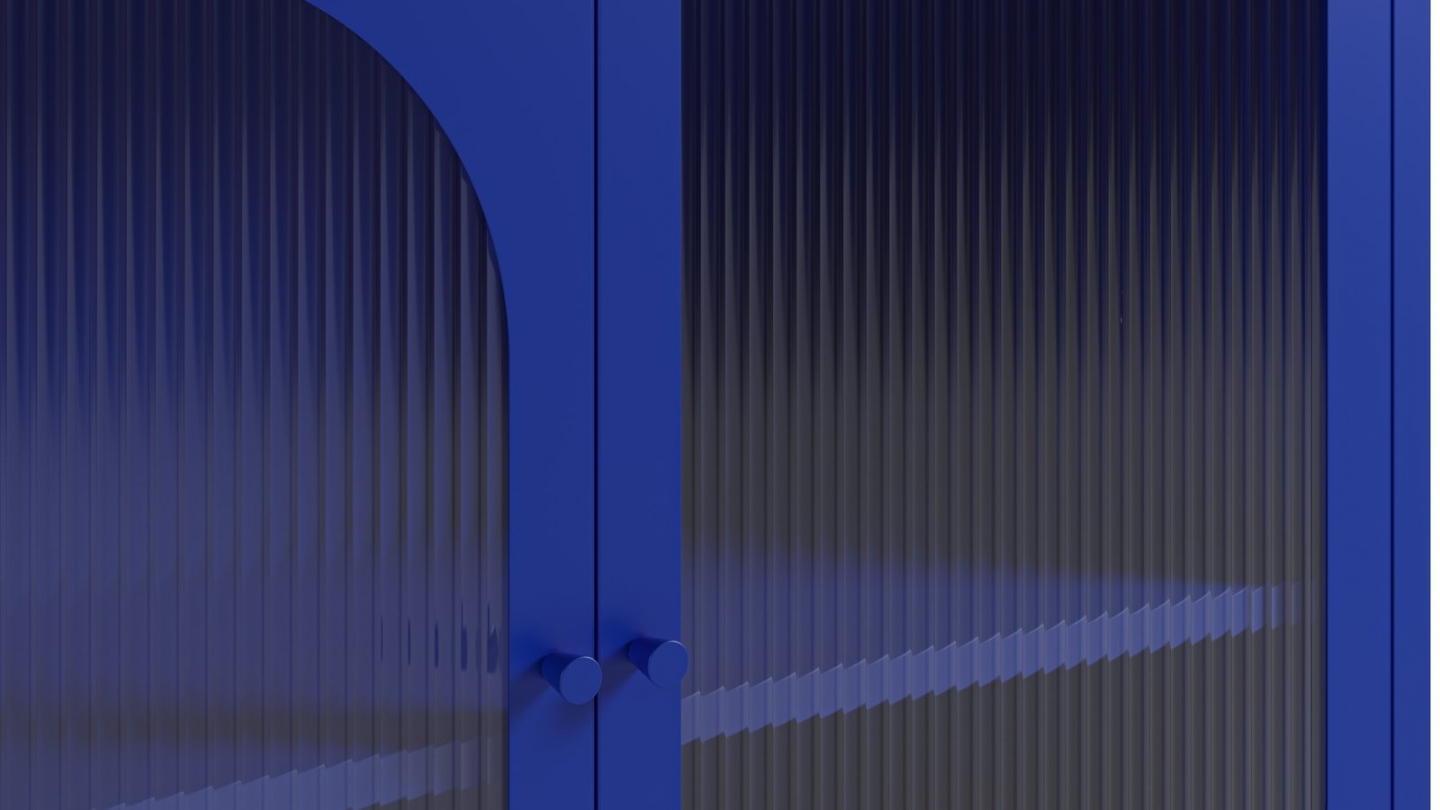 Buffet 4 portes en métal bleu électrique 70 cm - Ysia Buffet 4 portes en métal bleu électrique 70 cm - Ysia