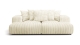 Canapé droit 3 places assise profonde en velours côtelé beige - Belvia