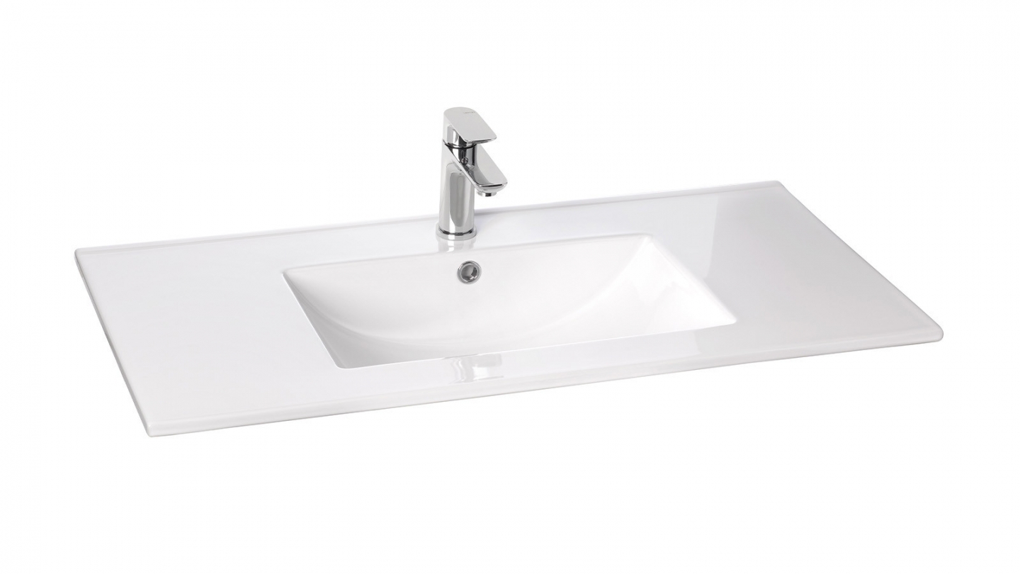 Meuble de salle de bain suspendu vasque intégrée 90cm 2 tiroirs Noyer - Venice Meuble de salle de bain suspendu vasque intégrée 90cm 2 tiroirs Noyer - Venice