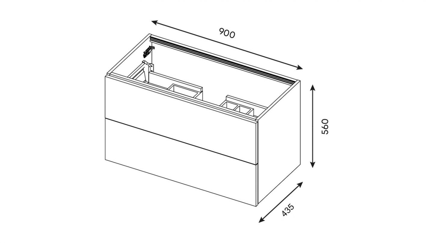 Meuble de salle de bain suspendu vasque intégrée 90cm 2 tiroirs Marine - Venice Meuble de salle de bain suspendu vasque intégrée 90cm 2 tiroirs Marine - Venice