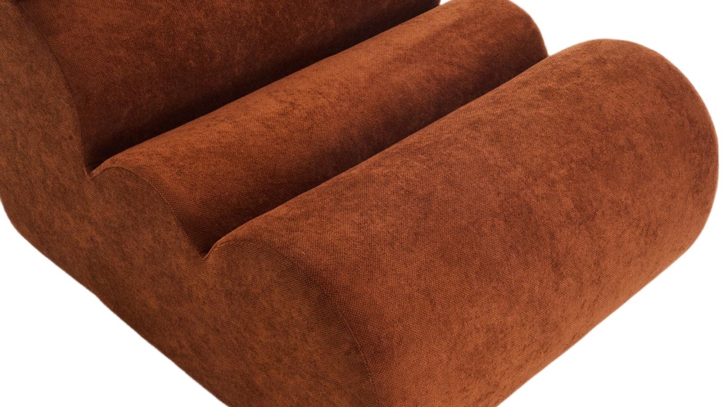Chauffeuse compressée en tissu chenille rouille - Billie Chauffeuse compressée en tissu chenille rouille - Billie