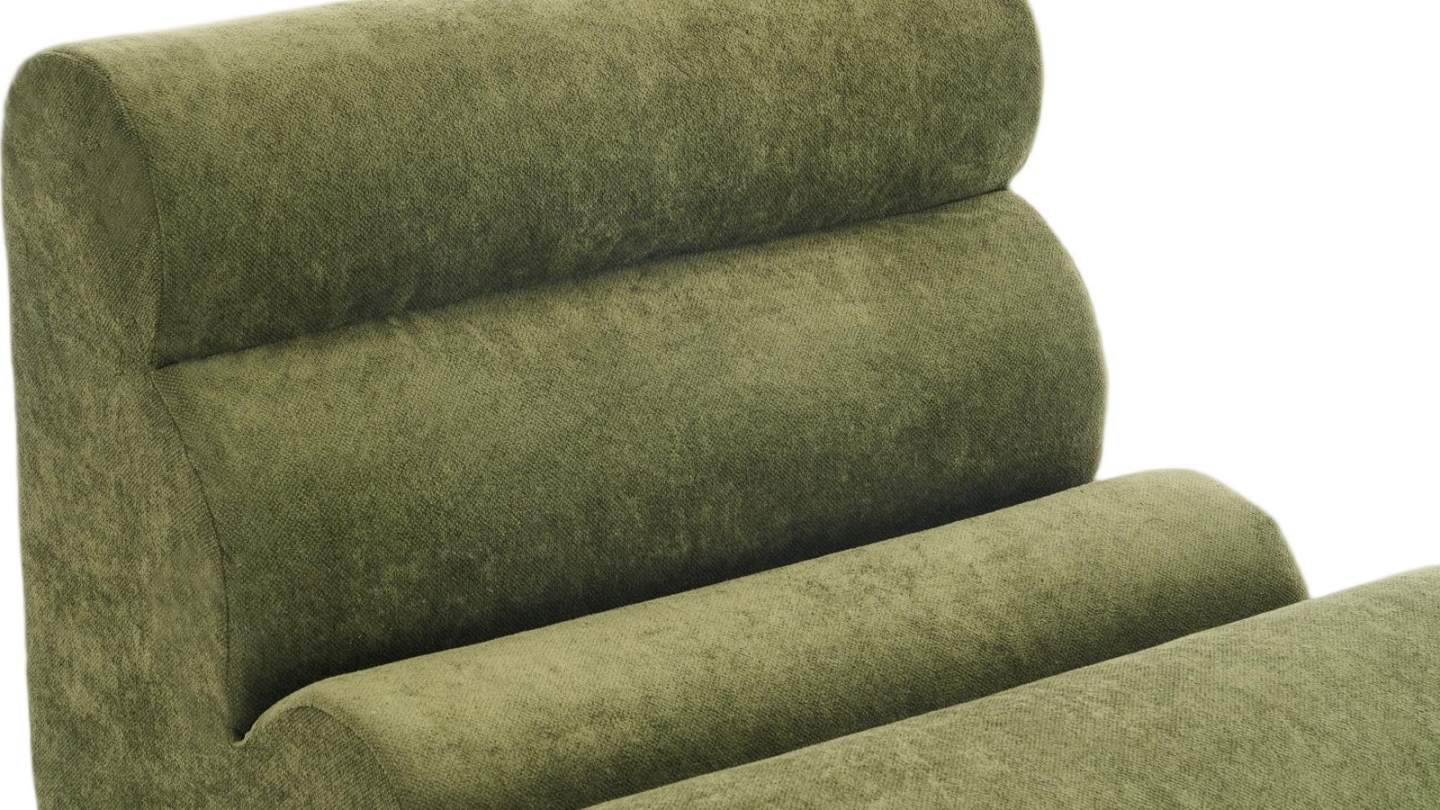 Chauffeuse compressée en tissu chenille vert kaki - Billie Chauffeuse compressée en tissu chenille vert kaki - Billie