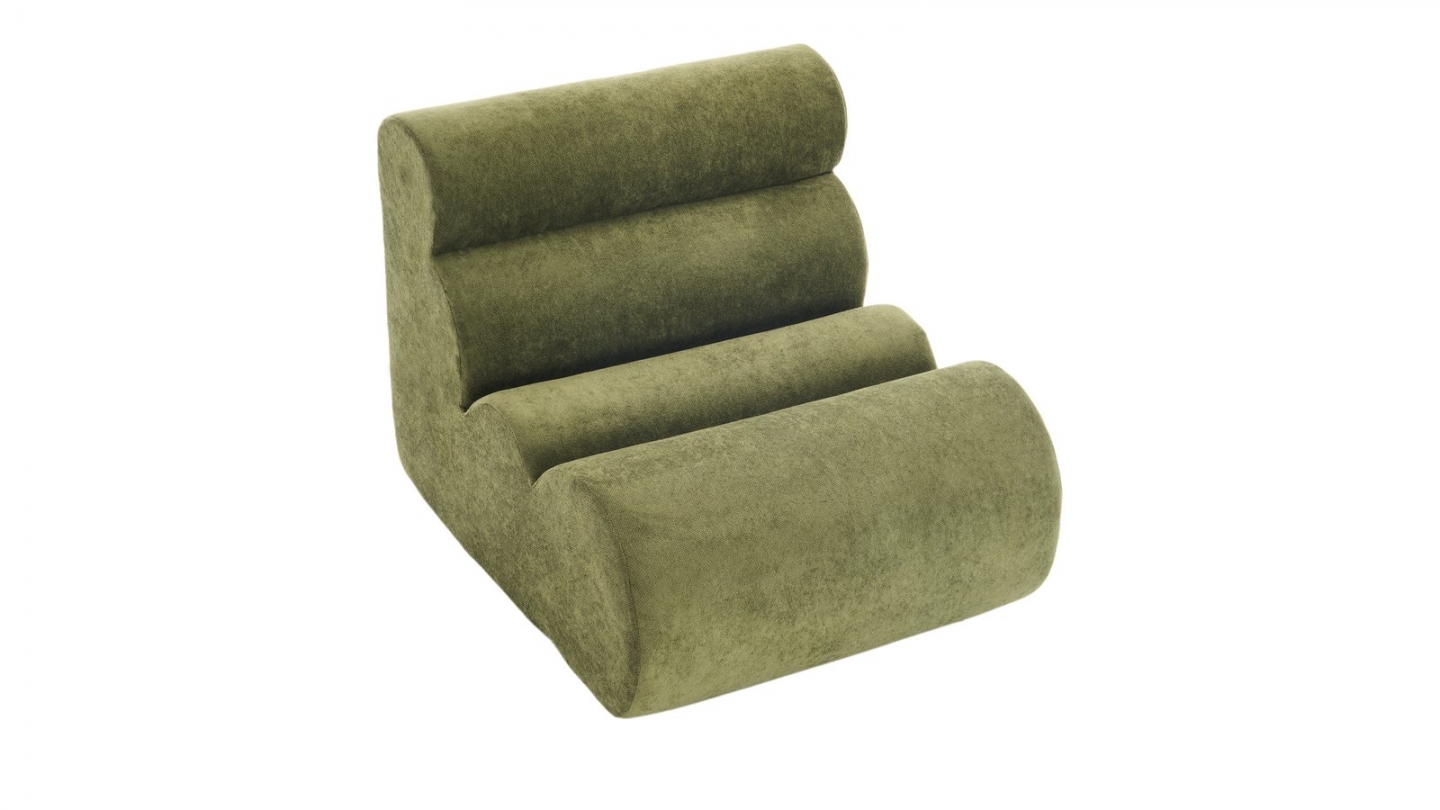 Chauffeuse compressée en tissu chenille vert kaki - Billie Chauffeuse compressée en tissu chenille vert kaki - Billie