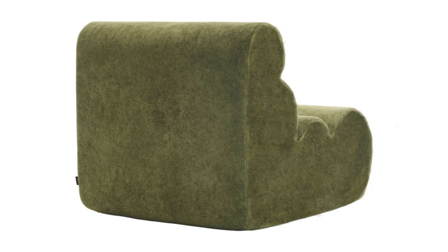 Chauffeuse compressée en tissu chenille vert kaki - Billie Chauffeuse compressée en tissu chenille vert kaki - Billie