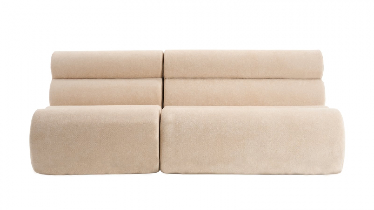 Banquette compressée 2 places en tissu chenille beige - Billie Banquette compressée 2 places en tissu chenille beige - Billie
