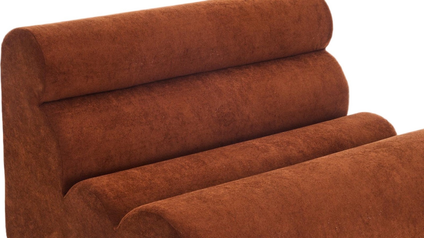 Banquette compressée 2 places en tissu chenille rouille - Billie Banquette compressée 2 places en tissu chenille rouille - Billie