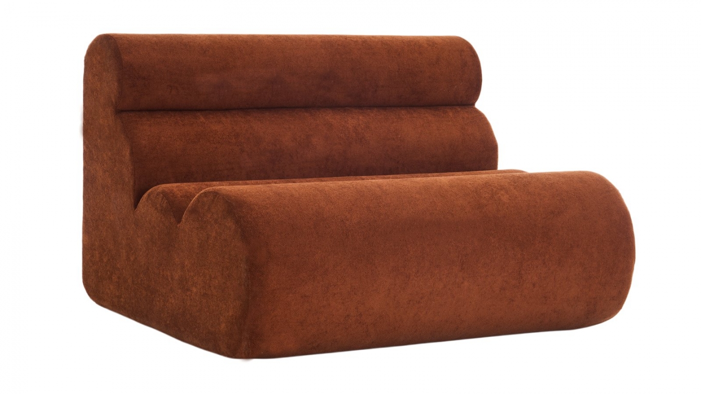 Banquette compressée 2 places en tissu chenille rouille - Billie Banquette compressée 2 places en tissu chenille rouille - Billie