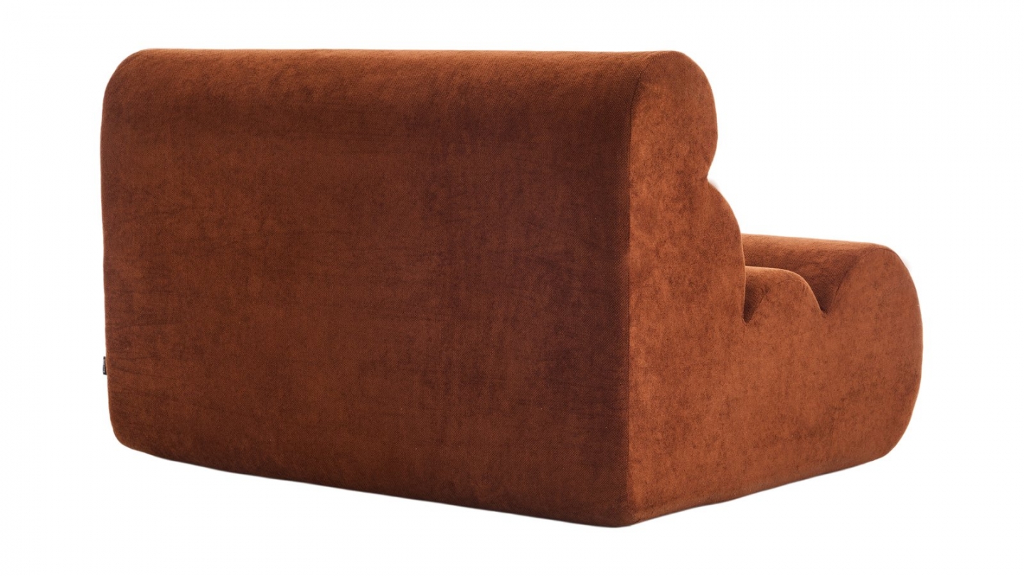 Banquette compressée 2 places en tissu chenille rouille - Billie Banquette compressée 2 places en tissu chenille rouille - Billie